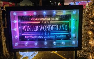 Bespoke Winter Wonderland Light up Sign hire