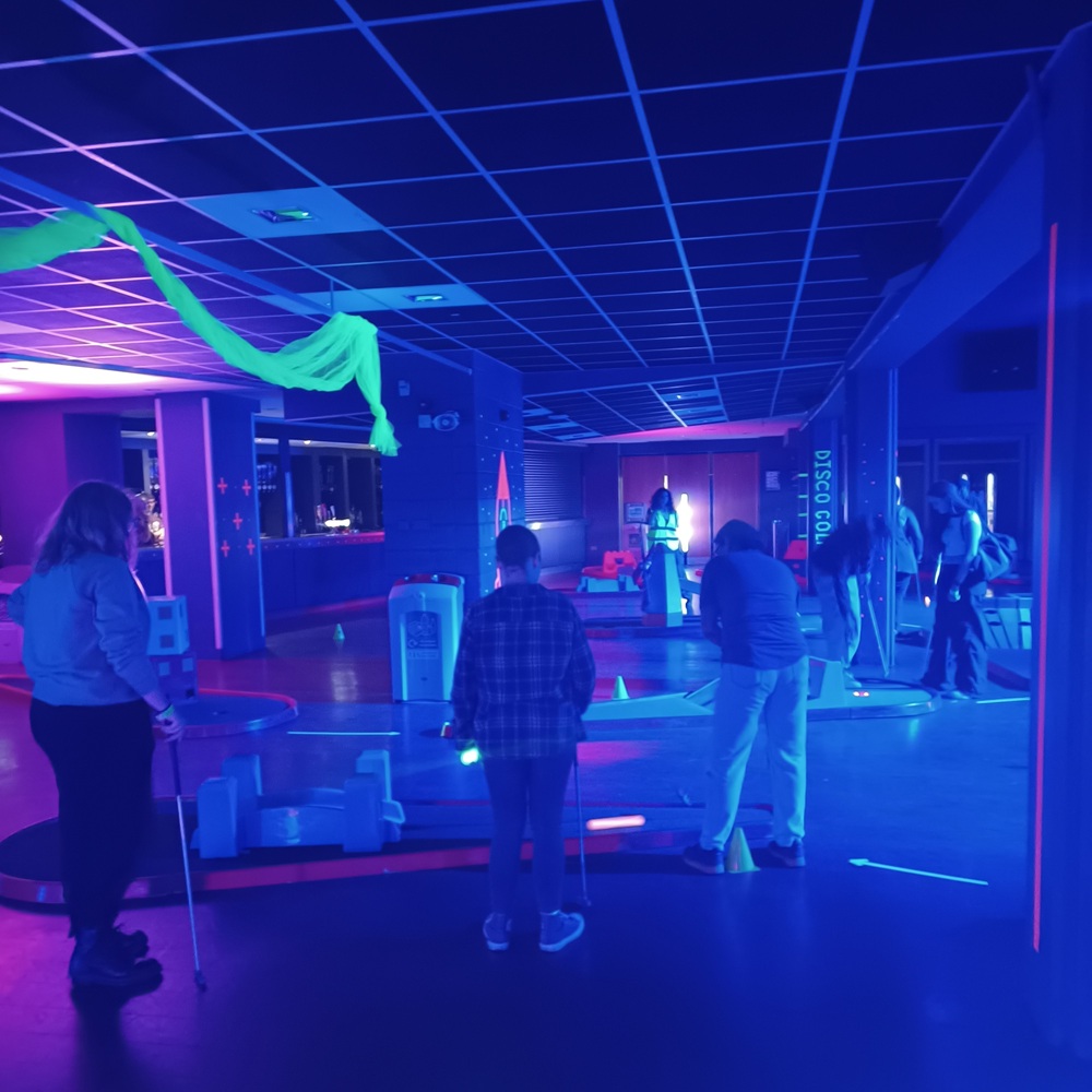 University event with Crazy Golf uv hire